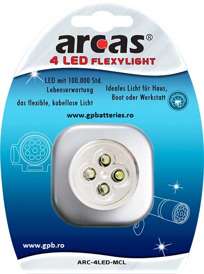 Arcas Germania lanterna FlexiLight are 4 leduri ARC-4LED-MCL